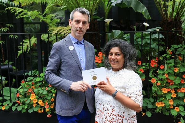 Malayalee Jewlsy Mathews Bags Gold at Chelsea Flower Show with Husband Mike McMahon