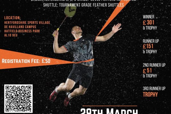 All UK Open Doubles Badminton Tournament to Take Place in Hatfield on March 29