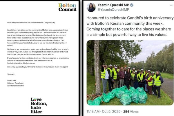 Bolton MP and Council Praise IOC (UK) Volunteers for Community Service