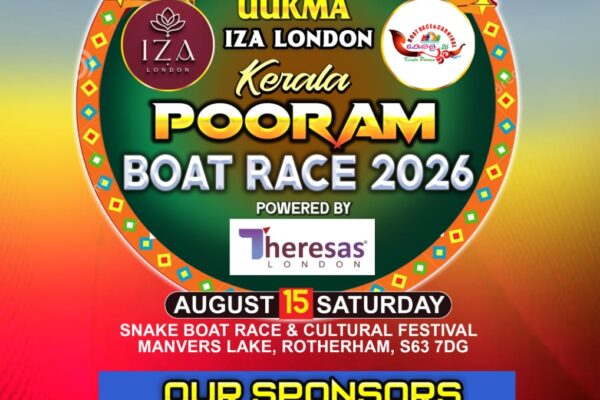 “IZA London” UUKMA Kerala Pooram Boat Race on August 15….”Teresa’s London” Mega Sponsor